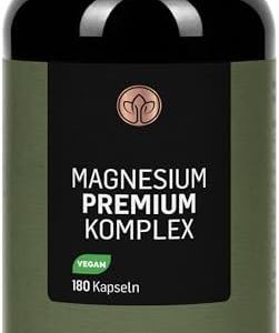 Vitabaum® Magnesium Premium Komplex – Hochdosiert mit 410 mg pro Tag – Vegane Kapseln für optimale Muskelentspannung – 1