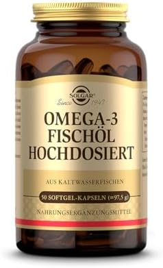 SOLGAR® Omega-3 Fischöl hochdosiert | 1764 mg EPA & DHA für Herzgesundheit | 50 Softgel-Kapseln für tägliche Energie