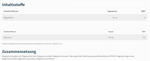 NatuGena Magnesium 7+1 Kapseln – Hochwertiger Magnesium-Komplex für Elektrolytgleichgewicht, 90 Stück für 30 Tage