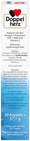 Doppelherz Omega-3 1400 mg Kapseln - Hochdosiertes Konzentrat mit Vitamin E für Herzgesundheit - 90 Stück