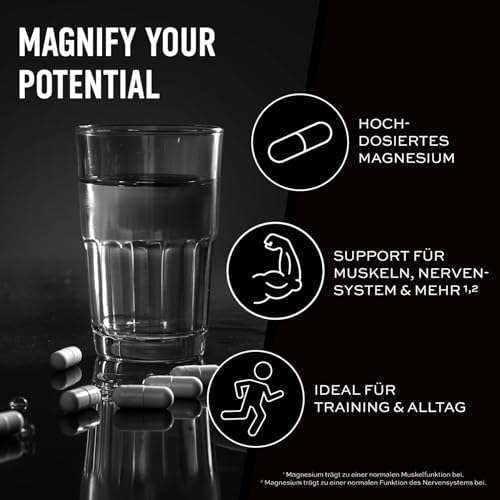 ESN Magnesium Kapseln, 120 Stück, 300 mg pro Portion - Hohe Bioverfügbarkeit für Energie und Wohlbefinden - Made in Germ