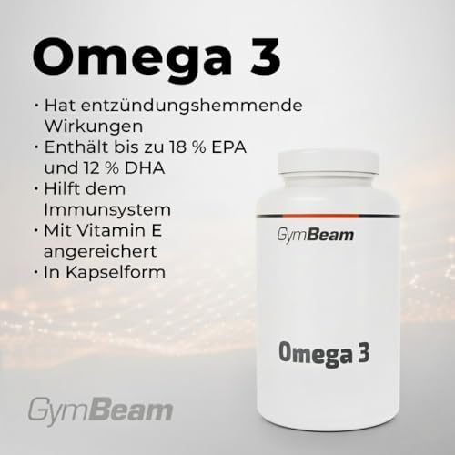 GymBeam Omega 3 Kapseln - Hochdosierte 2000 mg pro Tag, mit 18% EPA & 12% DHA, für Ihr Immunsystem (240 Kapseln)