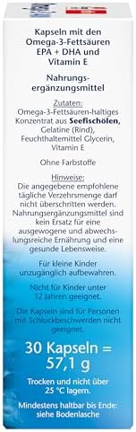 Doppelherz Omega-3 1400 mg Kapseln - Hochdosiertes Konzentrat mit Vitamin E für Herzgesundheit - 90 Stück