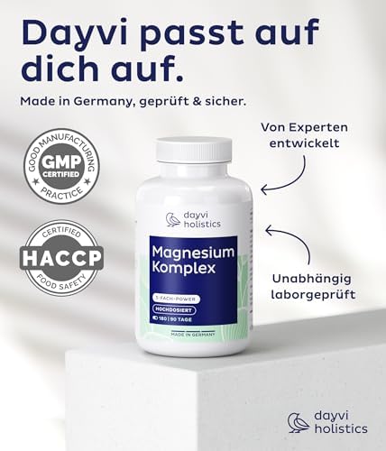 Magnesium Komplex hochdosiert 400mg - 180 Kapseln für mehr Energie im Alltag