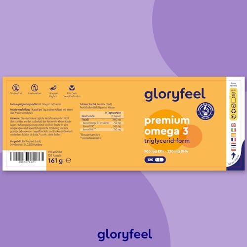 Premium Omega 3 Kapseln - 4-fache Stärke mit 75% EPA/DHA - Nachhaltiger Fischfang, Laborgeprüft für beste Qualität in De