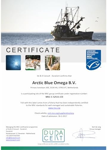 Arctic Blue Omega 3 Fischöl – hochdosiert mit DHA, EPA & Vitamin D – 150 ml flüssig für frischen Orangengeschmack ohne A