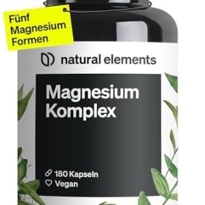 Natural Elements Magnesium Komplex - 400mg hochdosiert, vegan & laborgeprüft für optimale Gesundheit