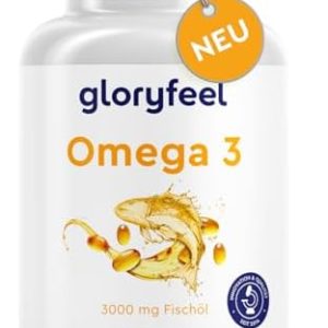 Hochdosierte Omega 3 Kapseln von Omega - 3000mg Fischöl für Herzgesundheit - 240 Stück mit Vitamin E für optimale Vitali