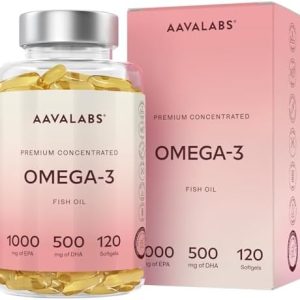 Omega 3 Kapseln Hochdosiert 2000mg – 2 Premium Fischöl Kapseln für optimale Gesundheit – 120 Stück für 60 Tage