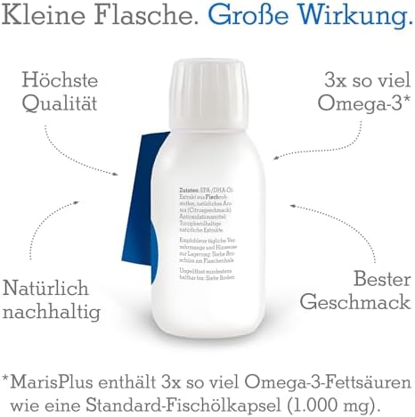 Omega-3 Fischöl flüssig - Zitronen Geschmack - Hochdosiert mit |600 mg DHA & EPA - 100% rein, ohne Zusatzstoffe - perfek