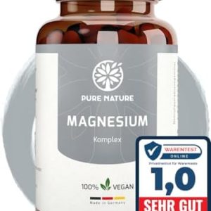Magnesium Komplex hochdosiert – 400 mg – 180 Kapseln für optimale Unterstützung – hohe Bioverfügbarkeit, laborgeprüft, o