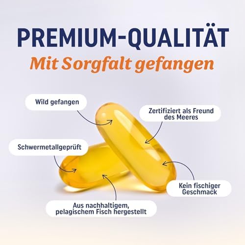 Dreifach Starkes Omega-3 Fischöl 3600 mg – Essenzielle Fettsäuren für Herz und Gehirn, 120 Ct Premium Qualität