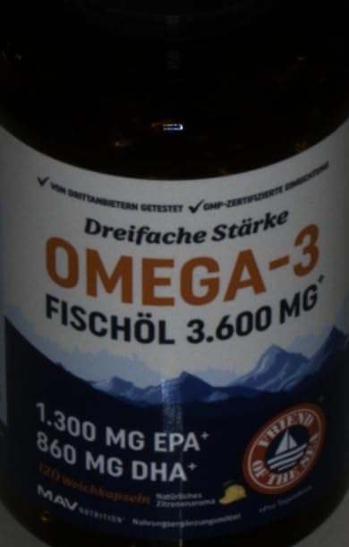 Dreifach Starkes Omega-3 Fischöl 3600 mg – Essenzielle Fettsäuren für Herz und Gehirn, 120 Ct Premium Qualität