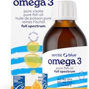Arctic Blue Omega 3 Fischöl 150 ml – Hochdosiert mit DHA, EPA & Vitamin D – Kein Fischgeruch, MSC-Zertifiziert, Für gesu