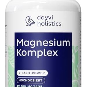 Magnesium Komplex hochdosiert 400mg - 180 Kapseln für mehr Energie im Alltag