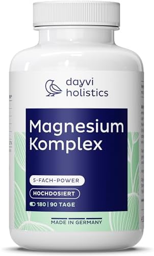 Magnesium Komplex hochdosiert 400mg - 180 Kapseln für mehr Energie im Alltag