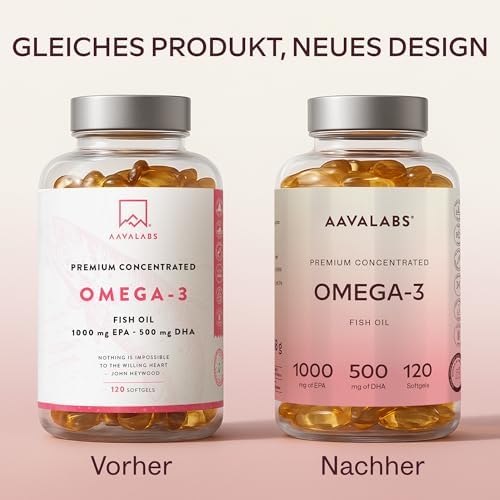 Omega 3 Kapseln Hochdosiert 2000mg – 2 Premium Fischöl Kapseln für optimale Gesundheit – 120 Stück für 60 Tage