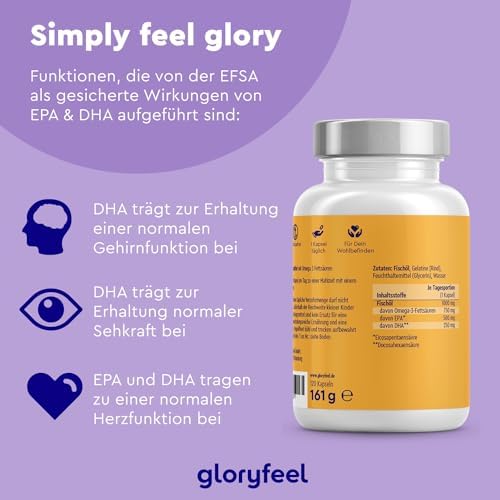 Premium Omega 3 Kapseln - 4-fache Stärke mit 75% EPA/DHA - Nachhaltiger Fischfang, Laborgeprüft für beste Qualität in De