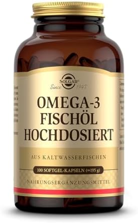 SOLGAR® Omega-3 Fischöl hochdosiert | 1764 mg EPA & DHA für Herzgesundheit | 50 Softgel-Kapseln für tägliche Energie