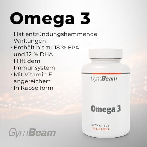 GymBeam Omega 3 Kapseln - Hochdosierte 2000 mg pro Tag, mit 18% EPA & 12% DHA, für Ihr Immunsystem (240 Kapseln)