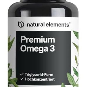 natural elements Premium Omega 3 Kapseln – 80% Omega 3 – Laborgeprüft & nachhaltig – Perfekt für Ihre Gesundheit