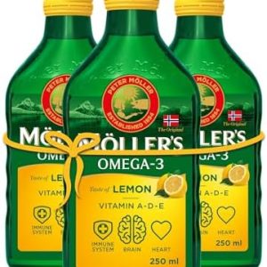 Möller's Omega 3 Lebertran Öl – 3 x 250 ML mit EPA, DHA & Vitaminen für Gesundheit zu Hause