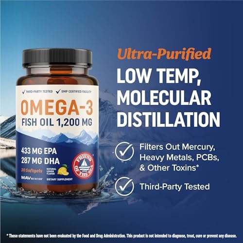Dreifach Starkes Omega-3 Fischöl 3600 mg – Essenzielle Fettsäuren für Herz und Gehirn, 120 Ct Premium Qualität