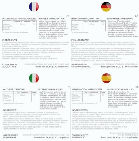 Igennus Dreifach-Magnesium-Komplex – Hoch bioverfügbares Glycinat, Taurat & Citrat für optimale Unterstützung, 60 vegane