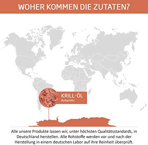Krillöl 1180mg - Hochdosiert mit Omega-3, Astaxanthin & Cholin, Laborgeprüft für optimale Gesundheit 60 Kapseln