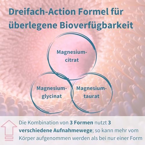 Igennus Dreifach-Magnesium-Komplex – Hoch bioverfügbares Glycinat, Taurat & Citrat für optimale Unterstützung, 60 vegane