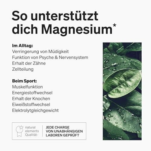 Natural Elements Magnesium Komplex - 400mg hochdosiert, vegan & laborgeprüft für optimale Gesundheit