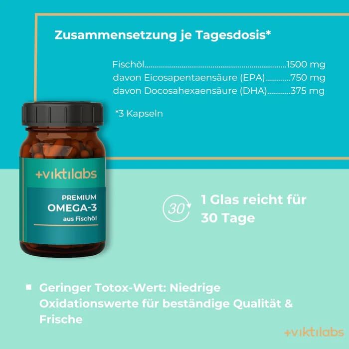 Premium Omega-3 Fischöl Kapseln – Hochkonzentriert für beste Gesundheit – Frisch aus Norwegen & ohne fischigen Geschmack