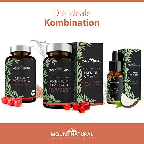 Krillöl 1180mg - Hochdosiert mit Omega-3, Astaxanthin & Cholin, Laborgeprüft für optimale Gesundheit 60 Kapseln