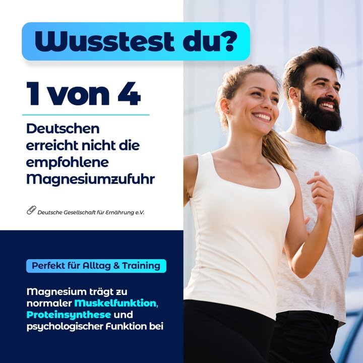 Magnesium Komplex Hochdosiert 180 Kapseln – Vegan & Laborgeprüft für optimale Gesundheit – 400mg pro Tag!