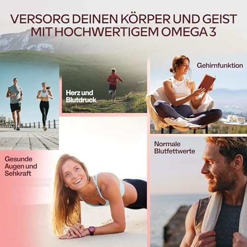 Omega 3 Kapseln Hochdosiert 2000mg – 2 Premium Fischöl Kapseln für optimale Gesundheit – 120 Stück für 60 Tage