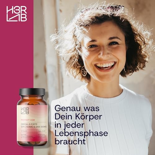 Omega-3 Forte – Vegane Algenöl-Kapseln mit 550 mg DHA & 250 mg EPA für gesunde Herzen (60 Kapseln)