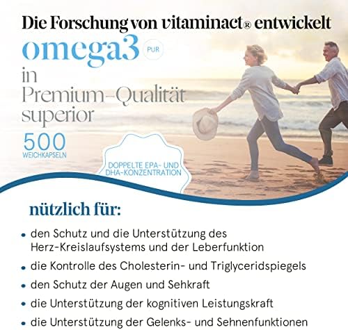 Omega 3 Kapseln von - Hochdosiert mit 2000 mg reinem Fischöl, 600 mg EPA/DHA, ideal für Gesundheit und Wohlbefinden.