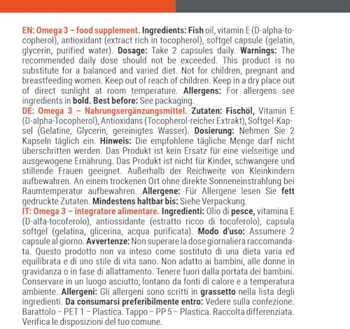 GymBeam Omega 3 Kapseln - Hochdosierte 2000 mg pro Tag, mit 18% EPA & 12% DHA, für Ihr Immunsystem (240 Kapseln)