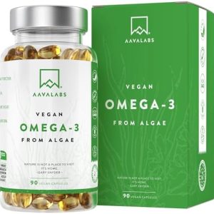 Omega 3 Vegan Kapseln 1500mg - Hohe Dosierung mit 750mg DHA & 300mg EPA für optimale Gesundheit unterwegs
