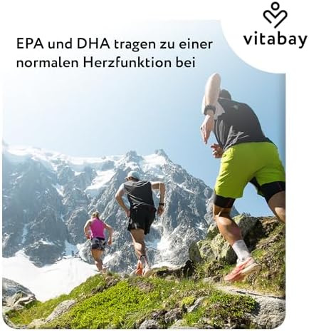 Vitabay Omega 3 Kapseln - hochdosiert mit 2000 mg Algenöl - 180 vegane Kapseln für eine gesunde Lebensweise – Laborgeprü