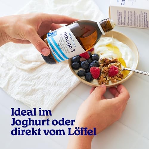 Arctic Blue Omega 3 Fischöl – hochdosiert mit DHA, EPA & Vitamin D – 150 ml flüssig für frischen Orangengeschmack ohne A
