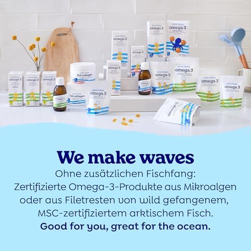 Arctic Blue Omega 3 Fischöl – hochdosiert mit DHA, EPA & Vitamin D – 150 ml flüssig für frischen Orangengeschmack ohne A